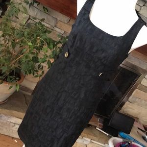 Textured classic black dress